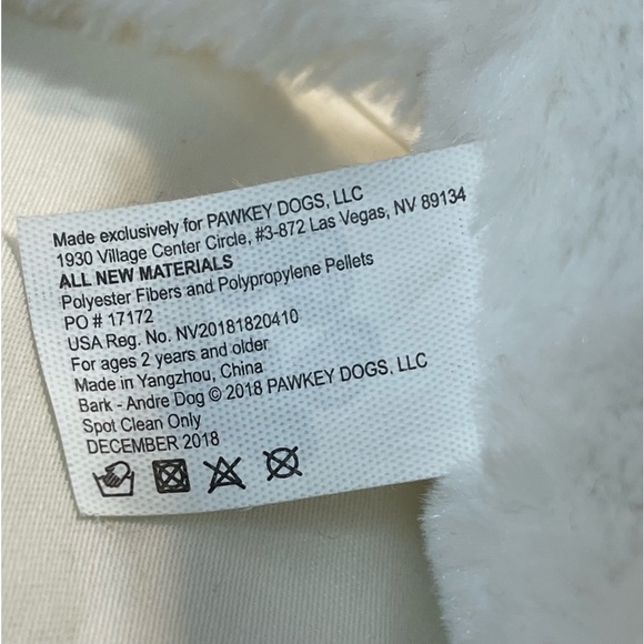 Pawkey Dogs Bark-Andre white plush dog - Picture 3 of 8